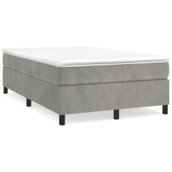 vidaXL Estructura de cama box spring terciopelo gris claro 120x200 cm