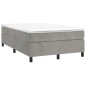 vidaXL Estructura de cama box spring terciopelo gris claro 120x200 cm