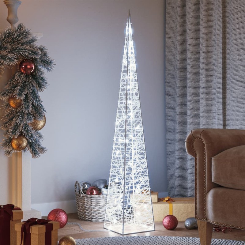 vidaXL Cono de luz LED decorativo acrílico blanco frío 120 cm vidaXL Cono de luz LED decorativo acrílico blanco frío 120 cm
