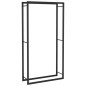 vidaXL Leñero de acero negro mate 80x28x154 cm
