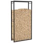 vidaXL Leñero de acero negro mate 80x28x154 cm