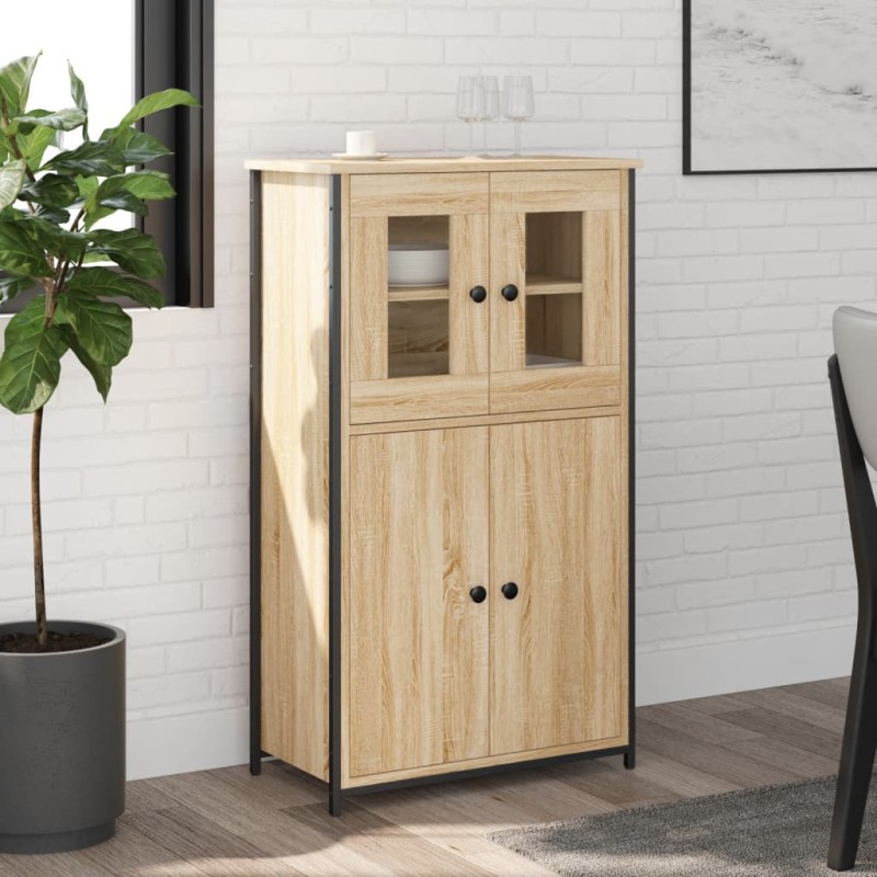 vidaXL Aparador alto madera contrachapada roble Sonoma 62x32x106,5 cm vidaXL Aparador alto madera contrachapada roble Sonoma 62x32x106,5 cm