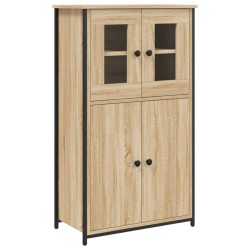 vidaXL Aparador alto madera contrachapada roble Sonoma 62x32x106,5 cm