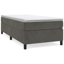 vidaXL Estructura de cama box spring terciopelo gris oscuro 100x200 cm
