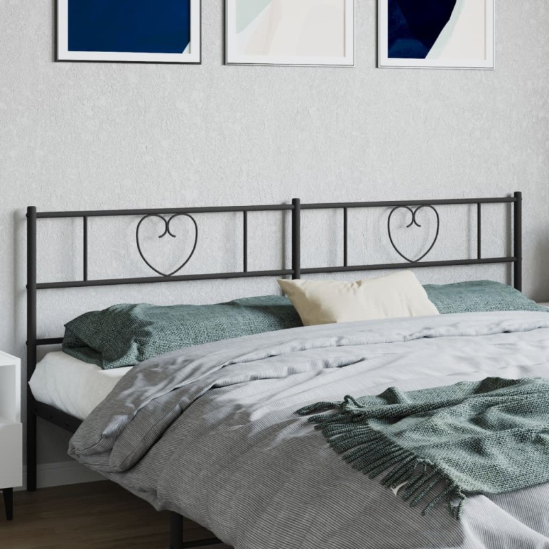 vidaXL Cabecero de metal negro 180 cm