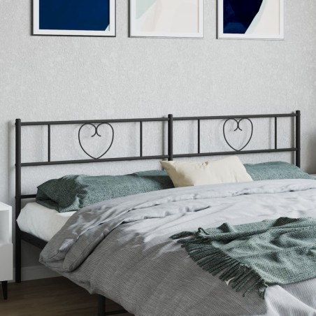 vidaXL Cabecero de metal negro 180 cm
