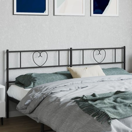 vidaXL Cabecero de metal negro 200 cm