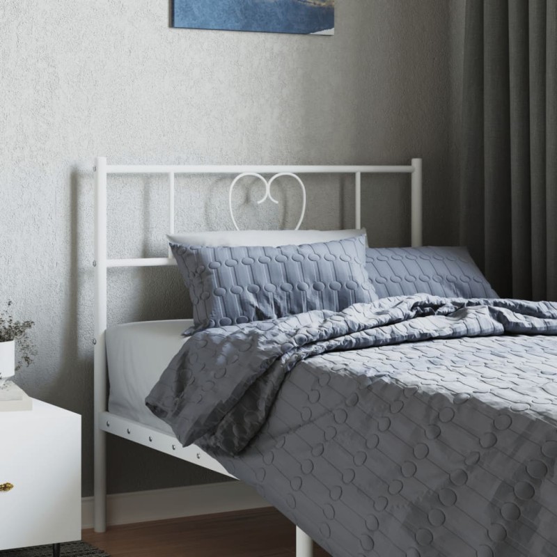 vidaXL Cabecero de metal blanco 100 cm vidaXL Cabecero de metal blanco 100 cm
