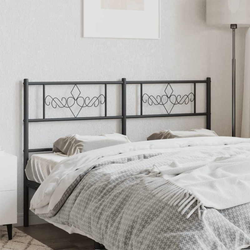 vidaXL Cabecero de metal negro 140 cm vidaXL Cabecero de metal negro 140 cm