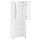 vidaXL Aparador alto madera contrachapada blanco brillo 69,5x34x180 cm