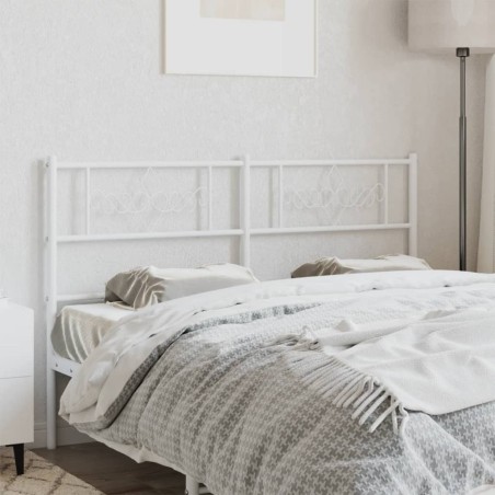 vidaXL Cabecero de metal blanco 140 cm