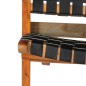 vidaXL Silla plegable de tiras cruzadas de cuero auténtico negro vidaXL Silla plegable de tiras cruzadas de cuero auténtico negro