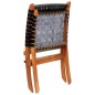vidaXL Silla plegable de tiras cruzadas de cuero auténtico negro vidaXL Silla plegable de tiras cruzadas de cuero auténtico negro