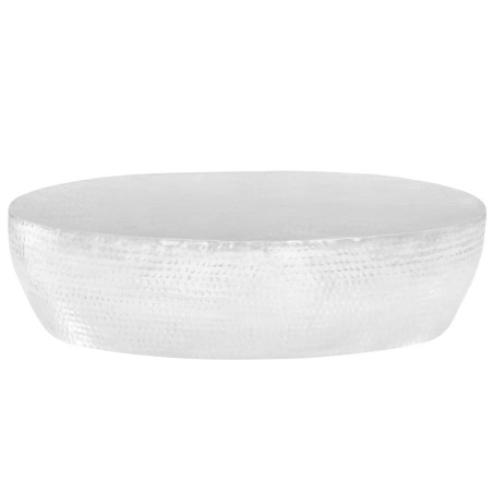vidaXL Mesa de centro aluminio martillado 100x50x28 cm plateado