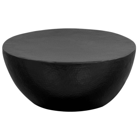 vidaXL Mesa de centro de aluminio martillado 70x30 cm negro