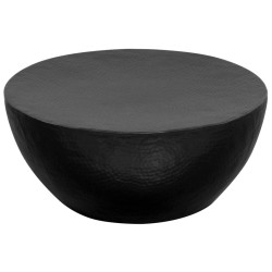 vidaXL Mesa de centro de aluminio martillado 70x30 cm negro