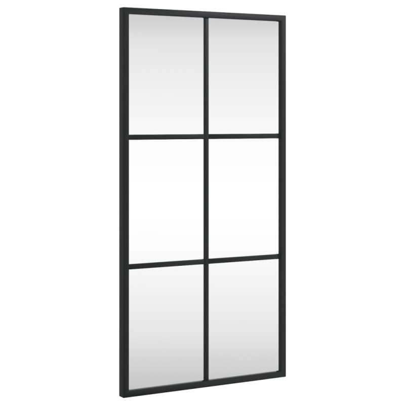vidaXL Espejo de pared rectangular de hierro negro 30x60 cm vidaXL Espejo de pared rectangular de hierro negro 30x60 cm