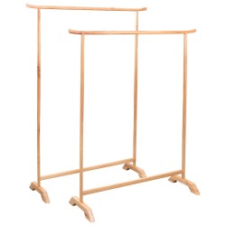 vidaXL Percheros de ropa 2 unidades de madera de roble maciza
