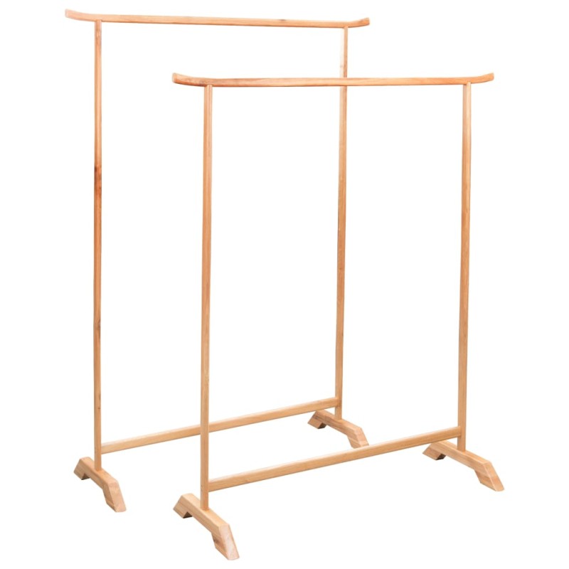 vidaXL Percheros de ropa 2 unidades de madera de roble maciza vidaXL Percheros de ropa 2 unidades de madera de roble maciza