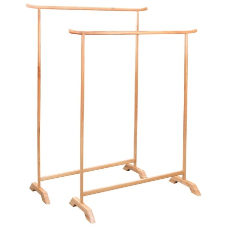vidaXL Percheros de ropa 2 unidades de madera de roble maciza