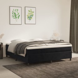 vidaXL Estructura de cama box spring terciopelo negro 180x200 cm