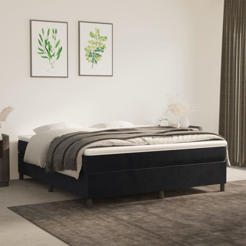 vidaXL Estructura de cama box spring terciopelo negro 180x200 cm vidaXL Estructura de cama box spring terciopelo negro 180x200 cm