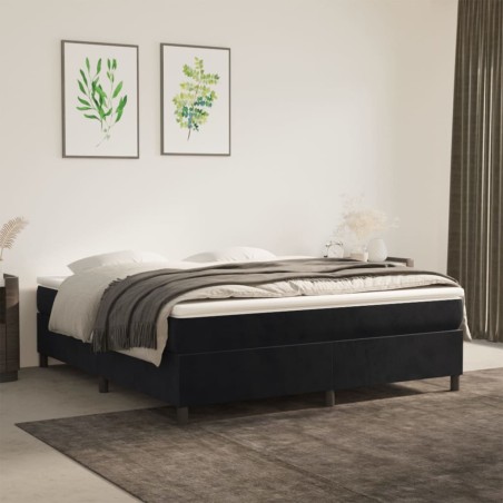 vidaXL Estructura de cama box spring terciopelo negro 180x200 cm