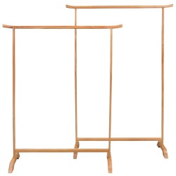 vidaXL Percheros de ropa 2 unidades de madera de roble maciza