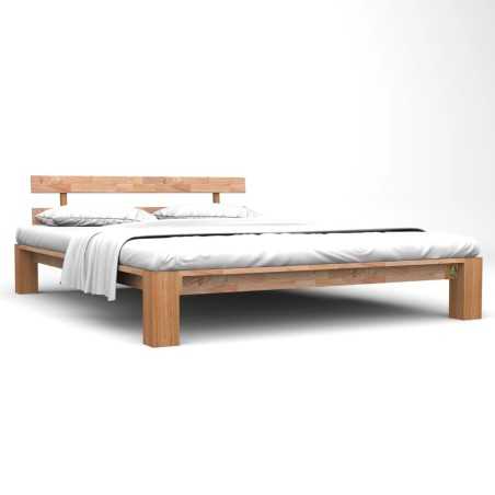 vidaXL Estructura de cama de madera maciza de roble 160x200 cm