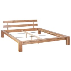 vidaXL Estructura de cama de madera maciza de roble 160x200 cm