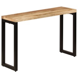 vidaXL Mesa consola madera maciza de mango y acero 120x35x76 cm