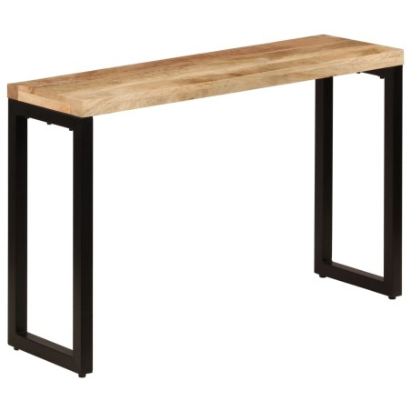 vidaXL Mesa consola madera maciza de mango y acero 120x35x76 cm