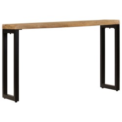 vidaXL Mesa consola madera maciza de mango y acero 120x35x76 cm