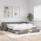 vidaXL Sofá cama nido con cajones tela gris oscuro 100x200 cm vidaXL Sofá cama nido con cajones tela gris oscuro 100x200 cm