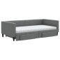 vidaXL Sofá cama nido con cajones tela gris oscuro 100x200 cm vidaXL Sofá cama nido con cajones tela gris oscuro 100x200 cm
