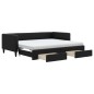 vidaXL Sofá cama nido con cajones tela negro 90x190 cm