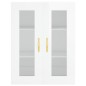 vidaXL Aparador alto madera contrachapada blanco brillo 69,5x34x180 cm
