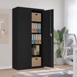 vidaXL Armario archivador de acero negro 90x40x180 cm