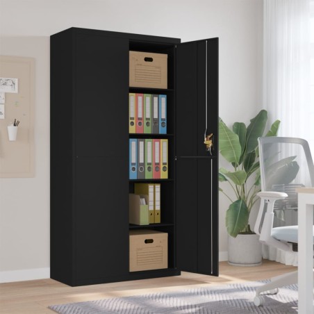 vidaXL Armario archivador de acero negro 90x40x180 cm