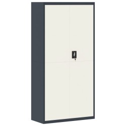 vidaXL Armario archivador de acero gris antracita y blanco 90x40x180cm