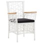 vidaXL Juego de comedor de jardín 5 piezas ratán sintético blanco