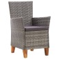 vidaXL Set de comedor 7 pzas ratán sintético madera maciza acacia gris vidaXL Set de comedor 7 pzas ratán sintético madera maciza acacia gris