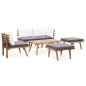 vidaXL Juego de muebles de jardín 6 piezas madera maciza de acacia vidaXL Juego de muebles de jardín 6 piezas madera maciza de acacia