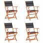 vidaXL Sillas plegables jardín 4 uds madera eucalipto textilene negro vidaXL Sillas plegables jardín 4 uds madera eucalipto textilene negro
