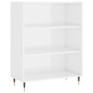 vidaXL Aparador alto madera contrachapada blanco brillo 69,5x34x180 cm