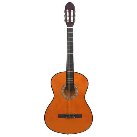 vidaXL Guitarra clásica para principiantes madera tilo negro 4/4 39"     