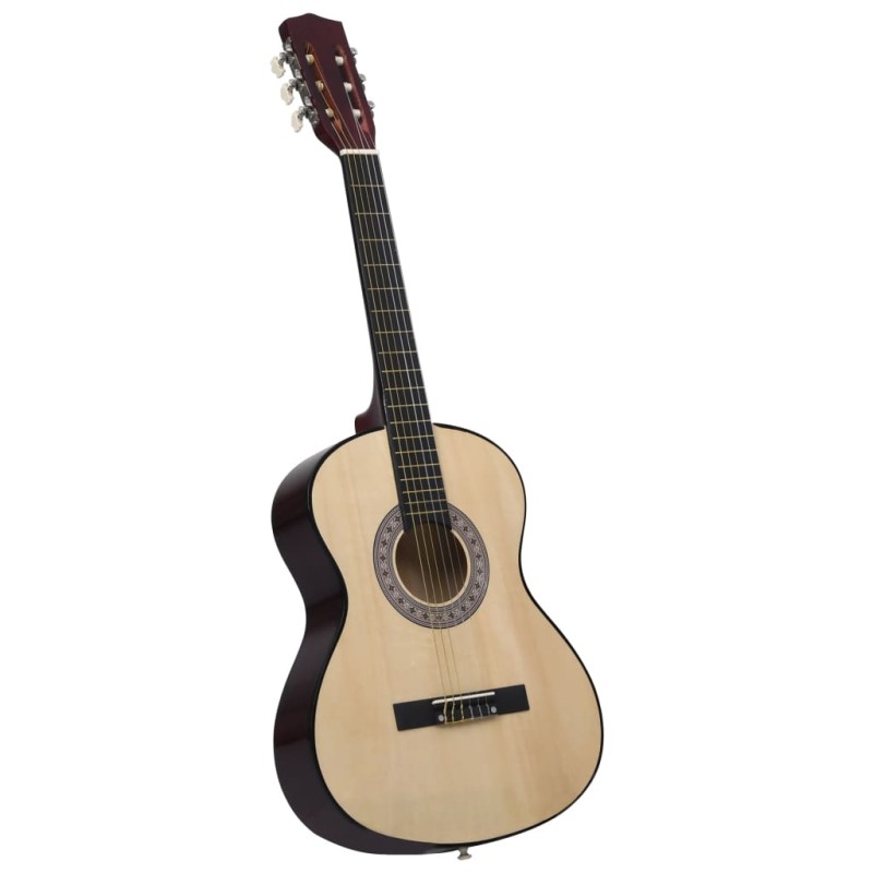 vidaXL Guitarra clásica para principiantes madera tilo negro 4/4 39" vidaXL Guitarra clásica para principiantes madera tilo negro 4/4 39"