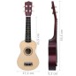vidaXL Juego de ukelele soprano para niños con funda madera clara 21" vidaXL Juego de ukelele soprano para niños con funda madera clara 21"