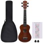 vidaXL Juego de ukelele soprano para niños con funda madera oscura 23" vidaXL Juego de ukelele soprano para niños con funda madera oscura 23"