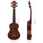 vidaXL Juego de ukelele soprano para niños con funda madera oscura 23" vidaXL Juego de ukelele soprano para niños con funda madera oscura 23"